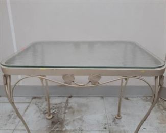 Metal / Glass Top Outdoor End Table