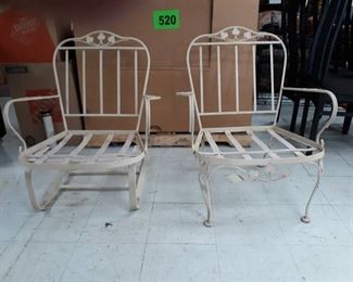 Two Metal Patio /Outdoor Arm Chairs