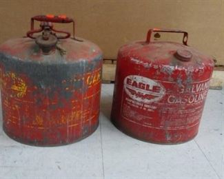 Two Metal Gasoline Cans