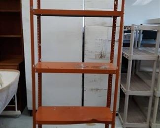 Orange Metal Storage Shelves