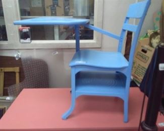 Vintage Child's School Desk Painted Blue