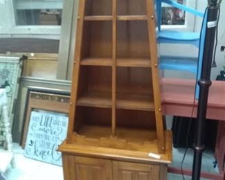 Wood Cabinet w/ Shelves and Under Cabinet
