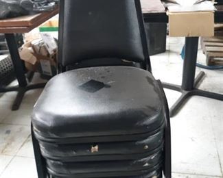 Four Metal Chairs w/ Vinyl Upholstery