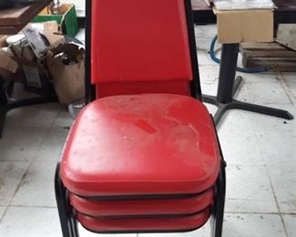 Three Metal Chairs w/ Vinyl Upholstery