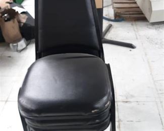 Three Metal Chairs w/ Vinyl Upholstery