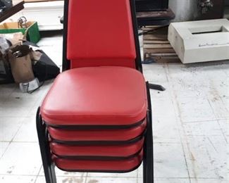Four Metal Chairs w/ Vinyl Upholstery