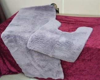 Lavendar Plush Rug Runner and Toilet Rug