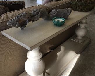 Beautiful wite console table, 70 inches long by 31 deep. Price: $185