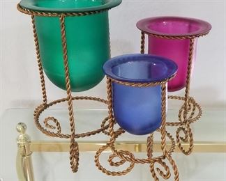 Colorful candle holders