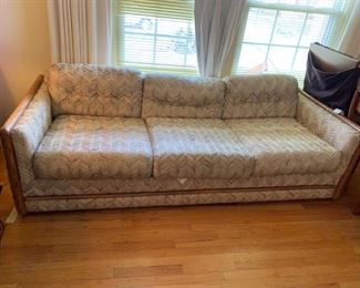 #7 Stratford vintage brown tweed sofa 89 long $75.00