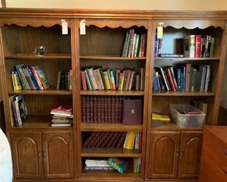 #34 3 bookcases 2 with doors on bottom 3@ $75 each 30x18x78