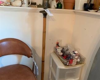 #42 bamboo look wood heavy floor lamp "as is" cord needs rewiring $35.00