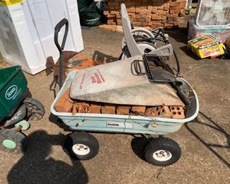 #61 Dura fiber glass dump wagon with bricks $40.00