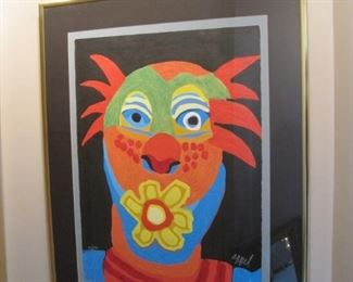 Karel Appel, from the CIRCUS, color woodcut, signed and numbered from an edition of 130.