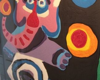 Karel Appel, from the CIRCUS, color woodcut, signed and numbered from an edition of 130.