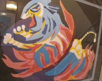 Karel Appel, from the CIRCUS, color woodcut, signed and numbered from an edition of 130.