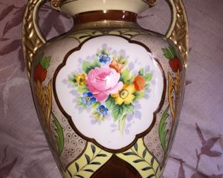 Nippon hand painted vase