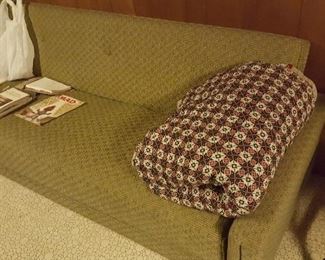 Fold out - down, 60s couch (becomes a bed)