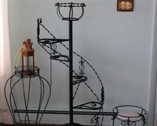 Black Wrought Iron Plant Stands, on ceramic pot