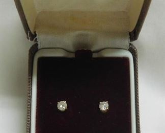 14 k Diamond Earrings - Approx. .40 TW