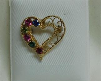 10 k Heart Pin