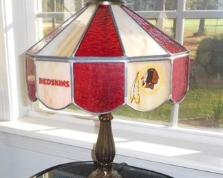 Redskins Stain Glass Lamp
