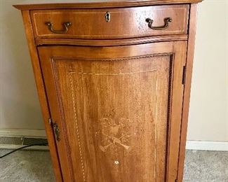 Oak sheet music cabinet