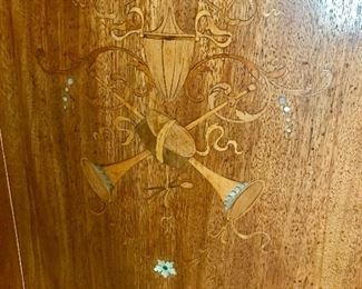 Inlaid mother of pearl music cabinet