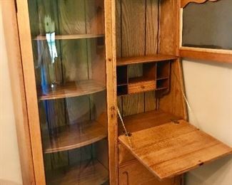Oak china cabinet/desk