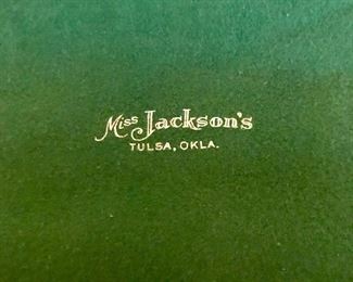 Silver platter from Miss Jackson's in Tulsa, Okla