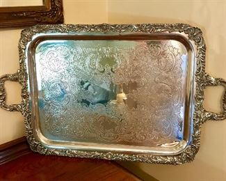 Silver serving tray