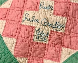 Old hand made church quilt dated "1932"