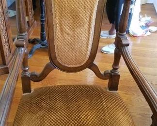 One of several antique dining room chairs
