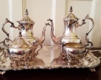 Silverplate Tea Set with tray
