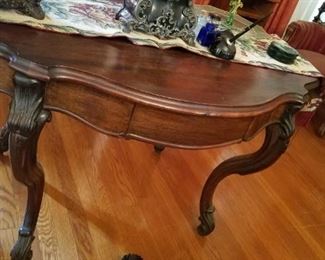 Gorgeous antique carved table with drawer