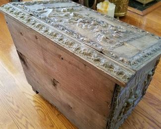 Beautiful antique carved fieplace box or other use