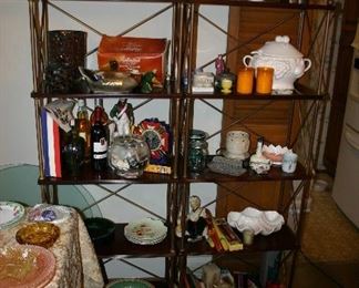 2 Bookcase / Shelfs by Bombay Furniture Lots of other collectable items see images