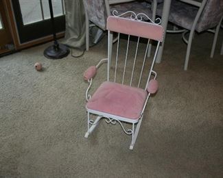 Child Pink & White Rocking Chair