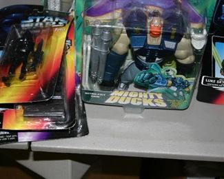 Sealed Blister Packs of Mighty Duck Figures Star War action Figures 