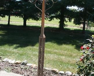 1 of 2 Free Standing 8" Tall Metal Garden Decorative Post for Hanging Plants 