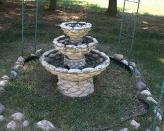 Large Concrete 3 Tier Garden Fountain Purchased from Garden Views in Northville  