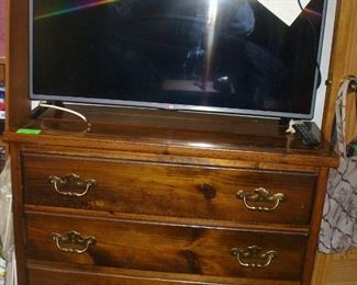 DRESSER WITH ANOTHER FLAT SCREEN TV