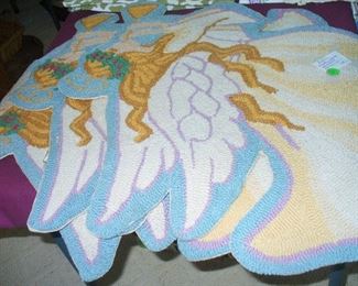 3 GREAT HOOKED TYPE ANGEL RUGS.  CAN ALSO BE USED AS WALL HANGINGS FOR CHRISTMAS OR PERHAPS IN A NURSERY