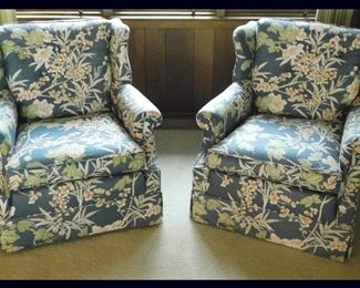 Two Matching Floral Chairs.