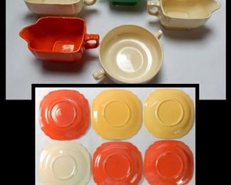 Many Homer Laughlin Riviera: Dishes, Plates, Covered Serving Bowls, Salt & Pepper Shakers, Cups, Pitchers and more. 