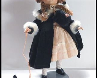 Madame Alexander Doll in Original Clothing and Little Dog.