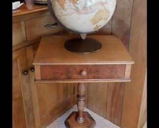 Telephone  Table and Globe.