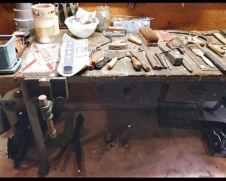 Workbench with Vise.