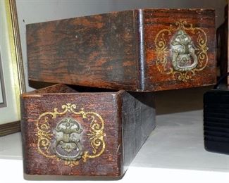 Vintage drawers with brass handles