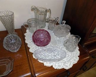 Lots of crystal and vintage glass